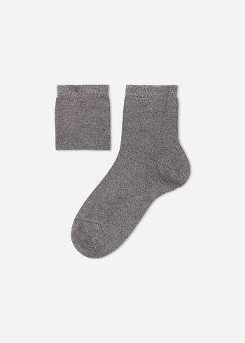 Calzedonia Cashmere Blend Kort Sokken Kinderen Grijs | BE3168SO