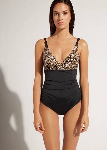 Calzedonia One Piece Malindi Badpakken Dames Zwart | BE2166AP
