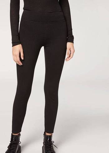 Calzedonia Plush Ultra Thermal Leggings Dames Zwart | BE2672AP