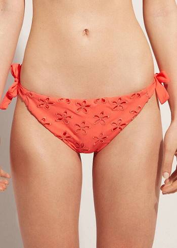 Calzedonia Side Tie Corfù Bikinibroekjes Dames Koraal Oranje | BE1561RW