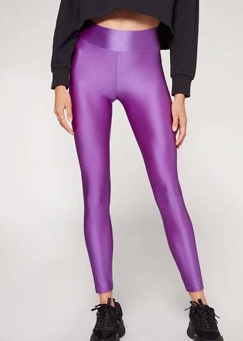 Calzedonia Super Shiny Leggings Dames Paars | BE2691KI